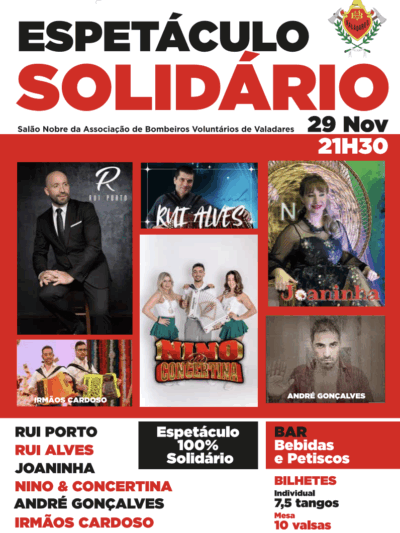 🎤🔥 ESPETÁCULO SOLIDÁRIO – 29 DE NOVEMBRO às 21H30 🔥🎤